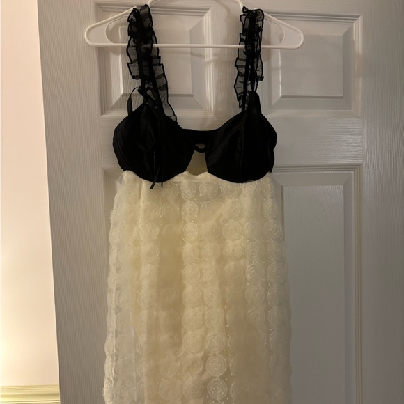 micas frill strap floral lace backless mini dress Serafina